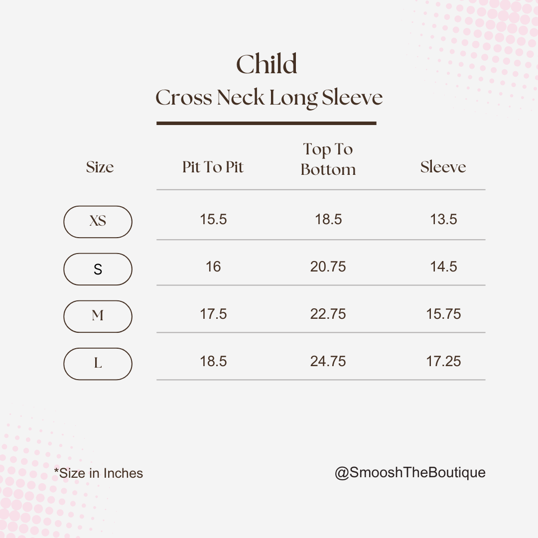 Childs Long Sleeve Cross Neck Shirt