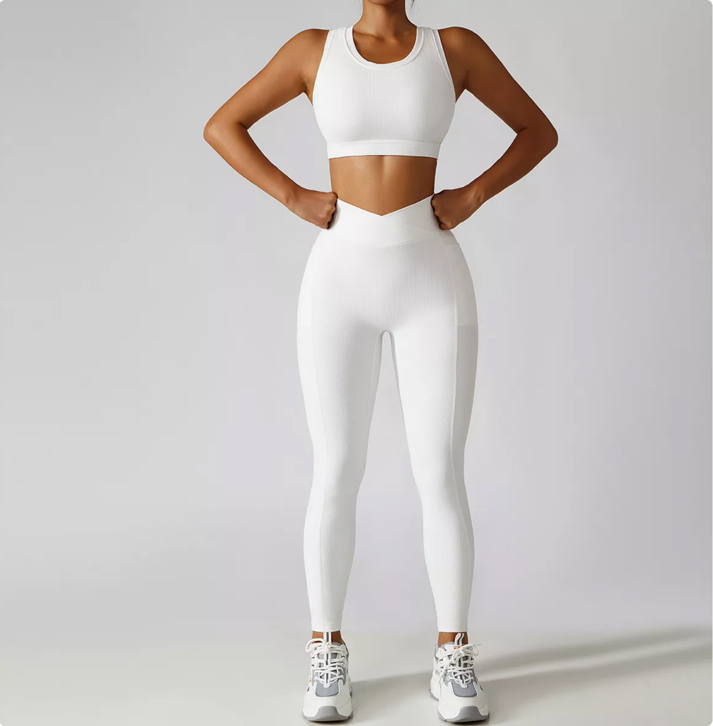 Ribbed Scrunch Butt Cross Front Yoga Leggings